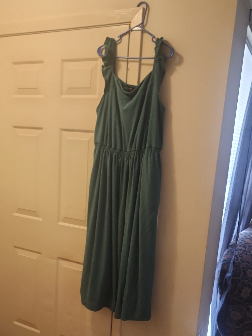 Lane Bryant Forest Green Ruffle-Strap Maxi Dress